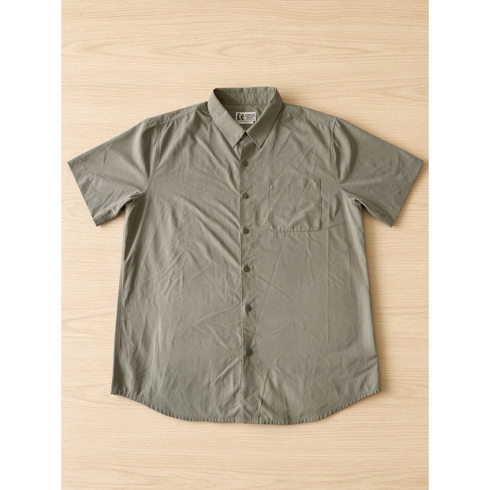 Marmot Mountain Works Mens Large Short Sleeve Button Up Ripstop Shirt Sage Olive